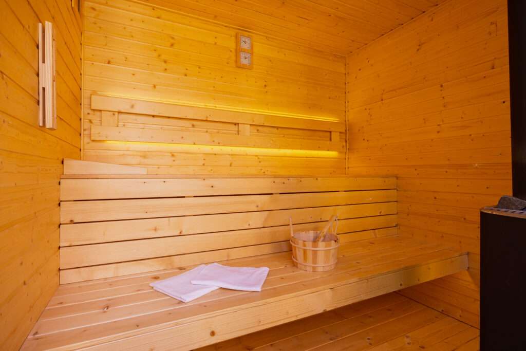Privát finn szauna a Hullám Nyaraló vendégei számára